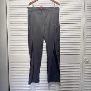 Spalding Mens Grey With Black Elastic Band Striped Straight Joggers Size L